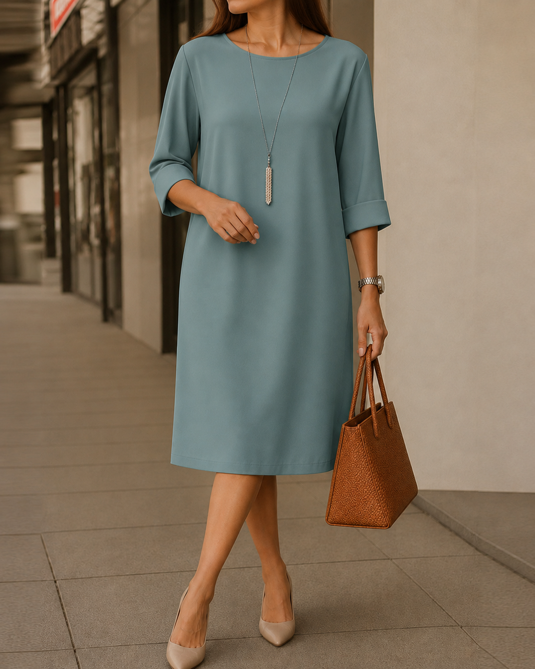 Delya - Abito midi drappeggiato