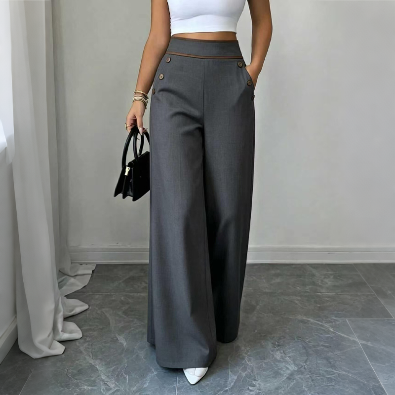 Oriessa - Pantaloni a vita alta stile marinaio