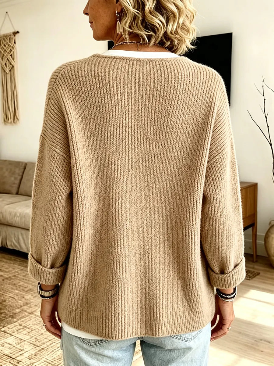 Anisa - Cardigan in maglia con dettagli di bottoni dalla vestibilità rilassata