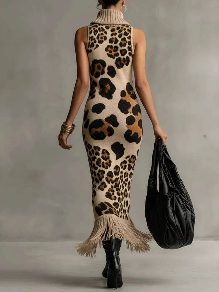 Orla - Abito lungo in maglia a stampa leopardata