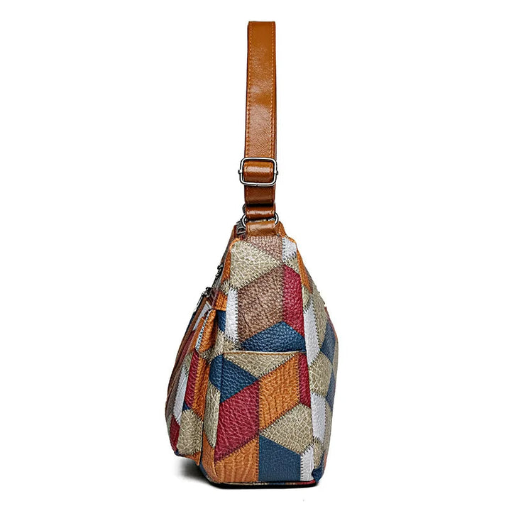 Lauranique - Borsa a tracolla patchwork morbida al tatto
