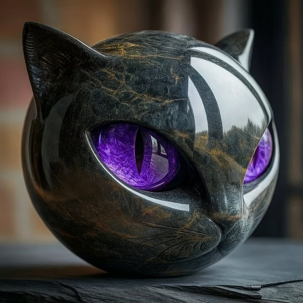 Bellanora - ornamento scultoreo a testa di gatto