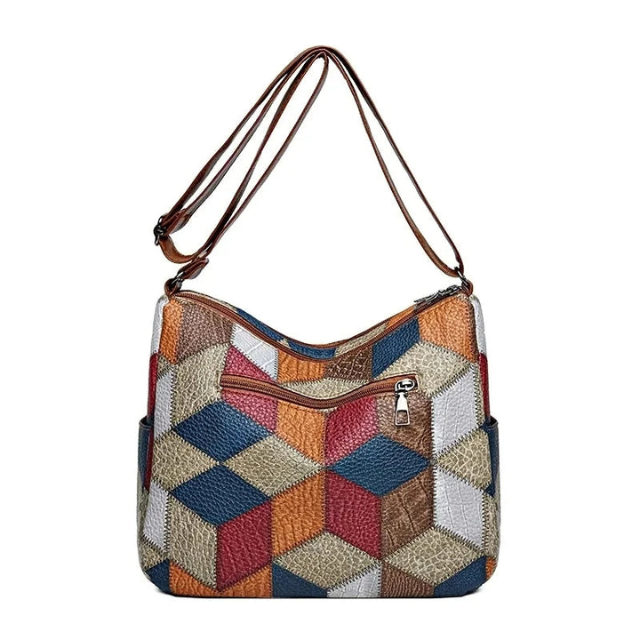 Lauranique - Borsa a tracolla patchwork morbida al tatto