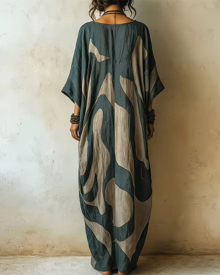 Aramina - Caftano maxi stampato di lusso
