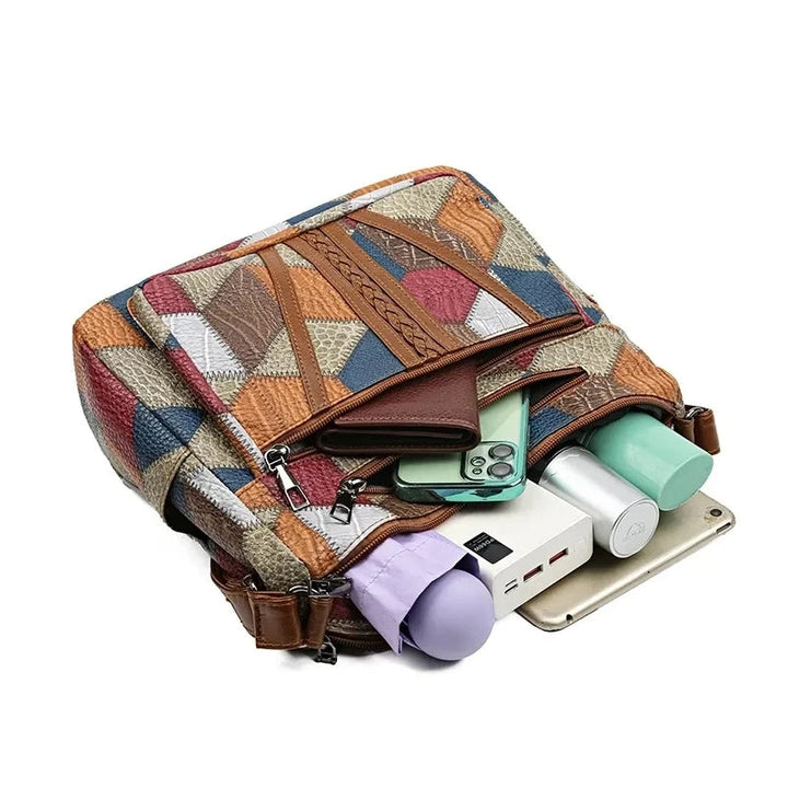 Lauranique - Borsa a tracolla patchwork morbida al tatto