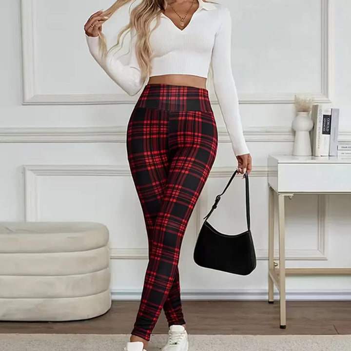 Estelyn - Leggings stretch a quadri classici