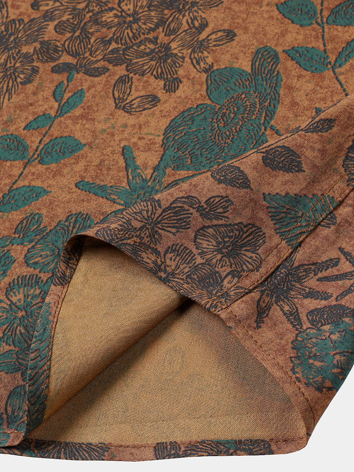 Leoric - Camicia leggera a maniche corte a stampa floreale