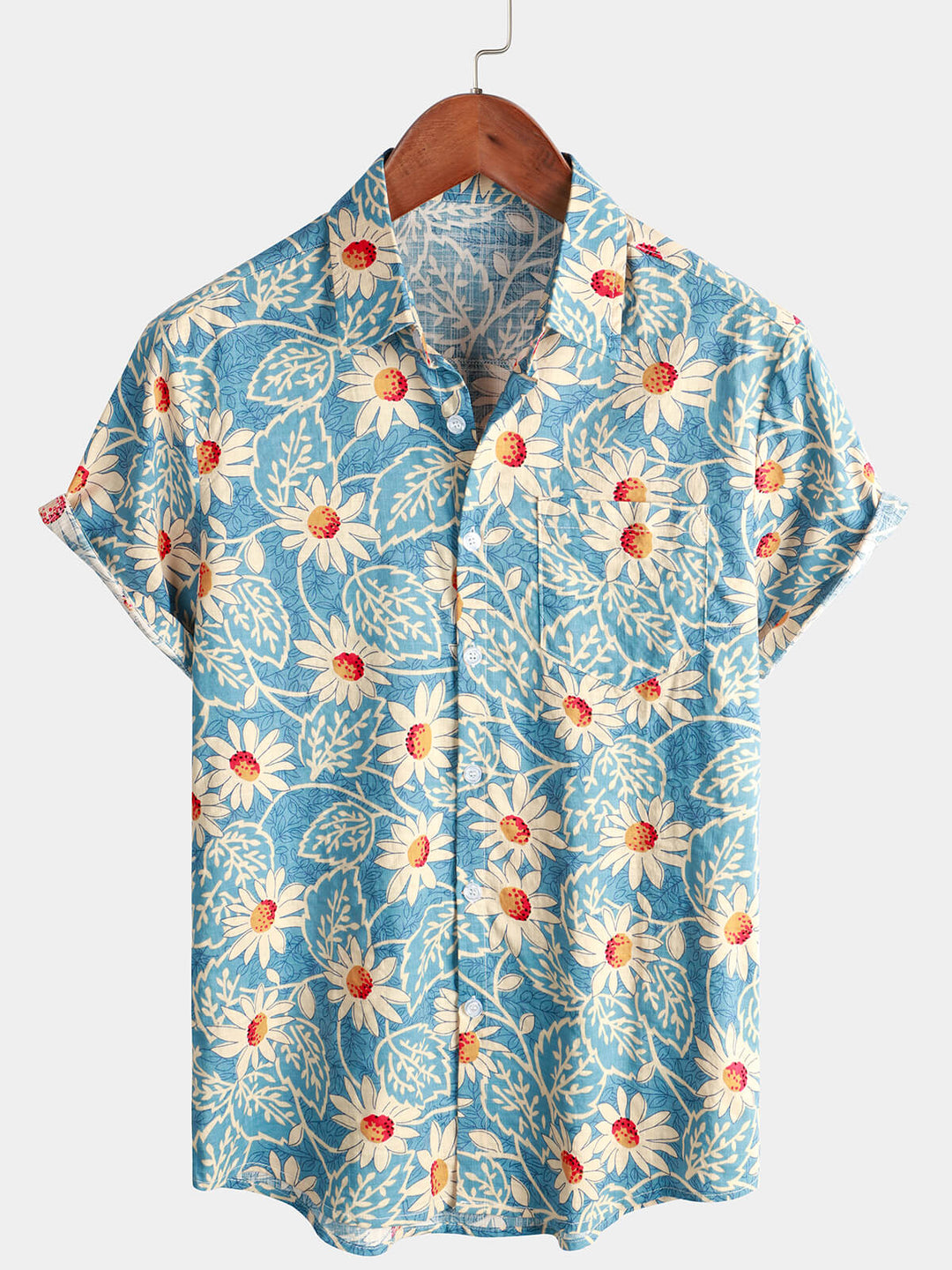 Leoric - Camicia leggera a maniche corte a stampa floreale