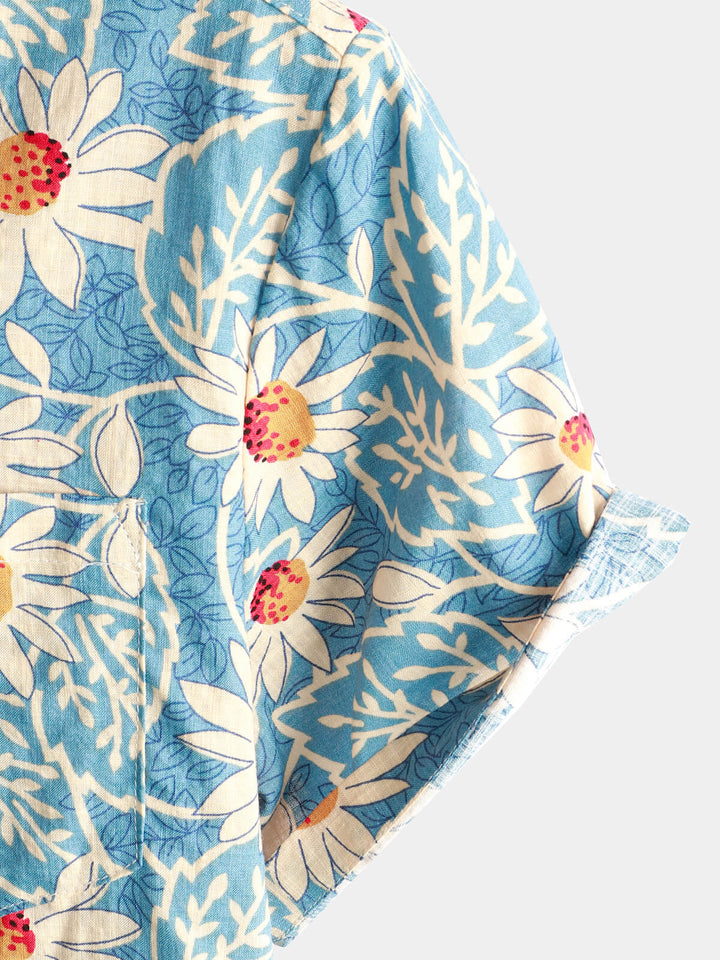 Leoric - Camicia leggera a maniche corte a stampa floreale