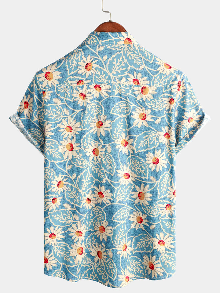 Leoric - Camicia leggera a maniche corte a stampa floreale