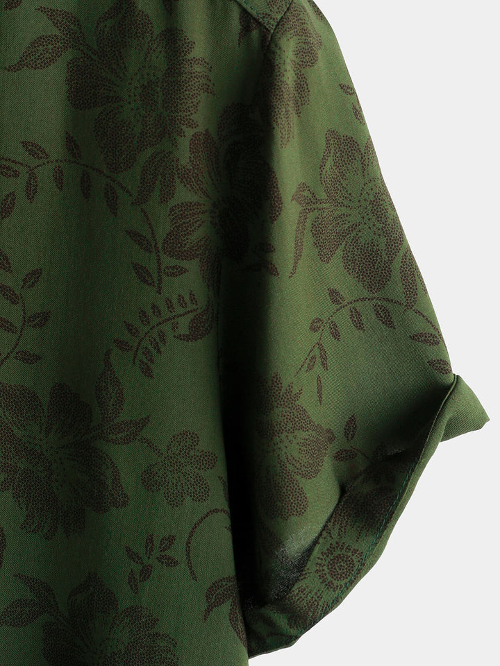 Leoric - Camicia leggera a maniche corte a stampa floreale