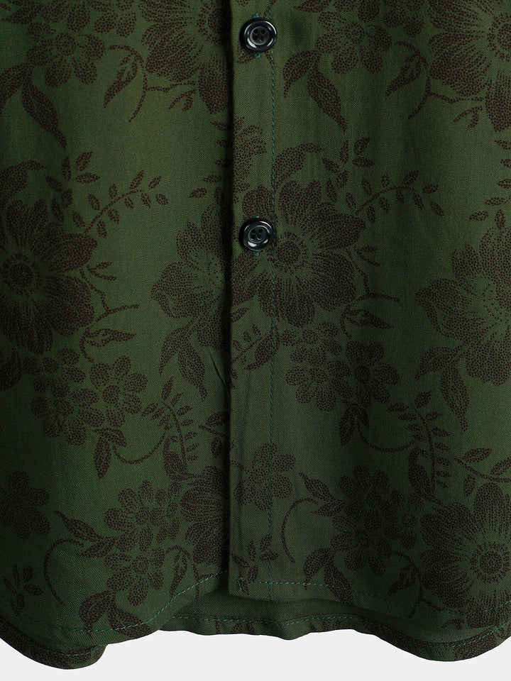 Leoric - Camicia leggera a maniche corte a stampa floreale