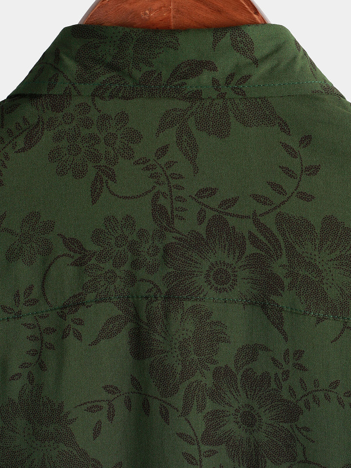 Leoric - Camicia leggera a maniche corte a stampa floreale