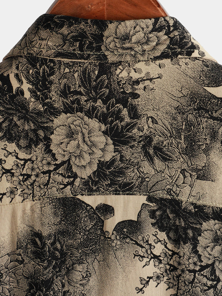 Leoric - Camicia leggera a maniche corte a stampa floreale