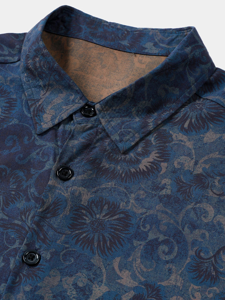 Leoric - Camicia leggera a maniche corte a stampa floreale