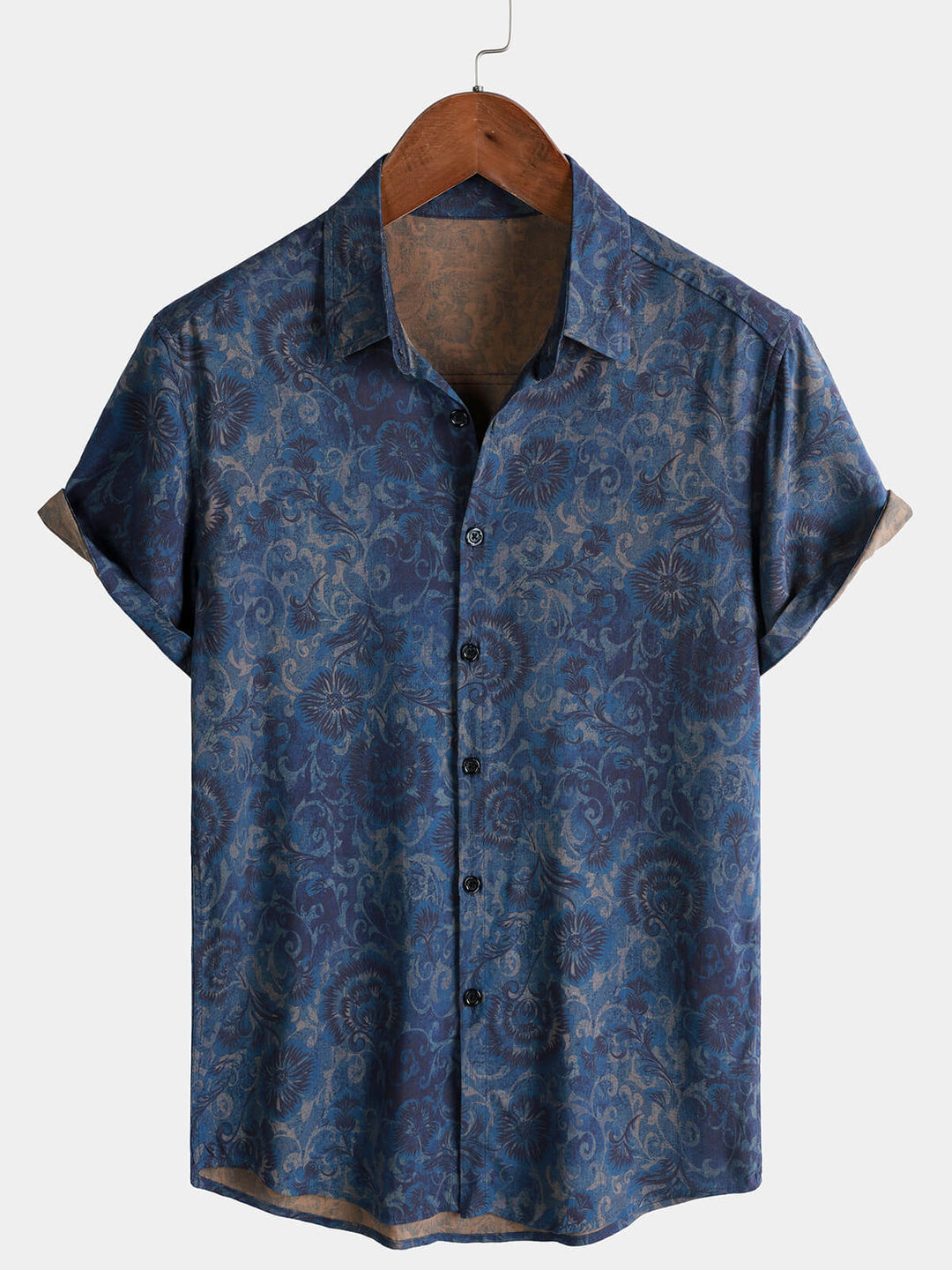 Leoric - Camicia leggera a maniche corte a stampa floreale