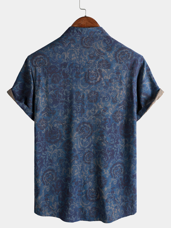 Leoric - Camicia leggera a maniche corte a stampa floreale