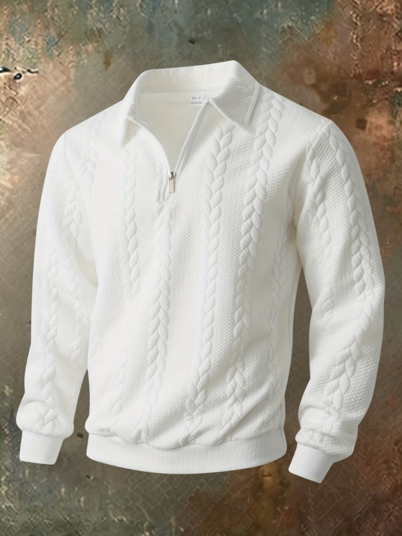 Belvorn - Maglione a mezza zip in maglia premium