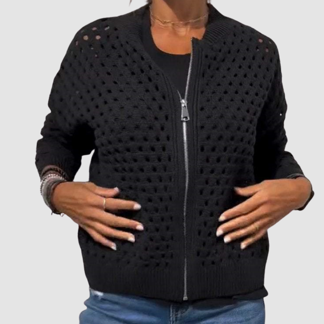 Kaelina - Cardigan con zip dal tocco morbido