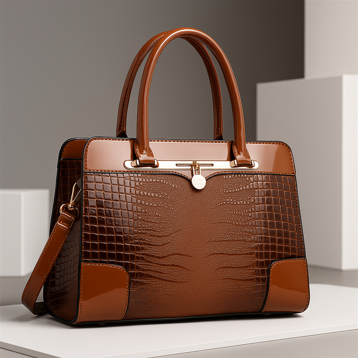 Aeryn - Borsa a mano strutturata effetto coccodrillo
