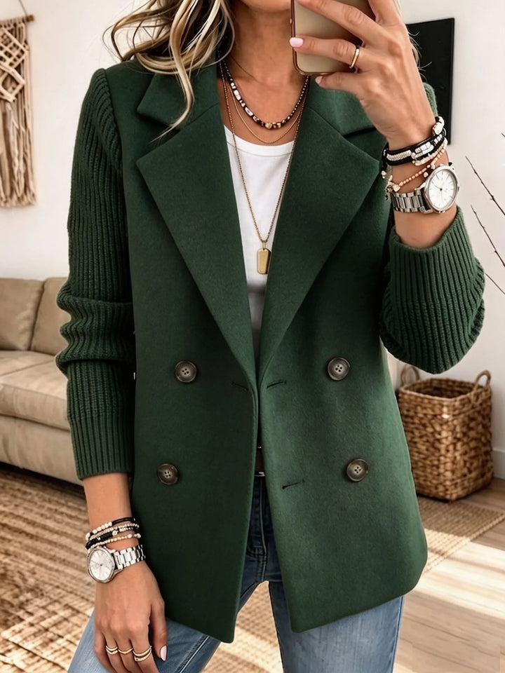 Adalene - Blazer doppio petto con maniche in maglia