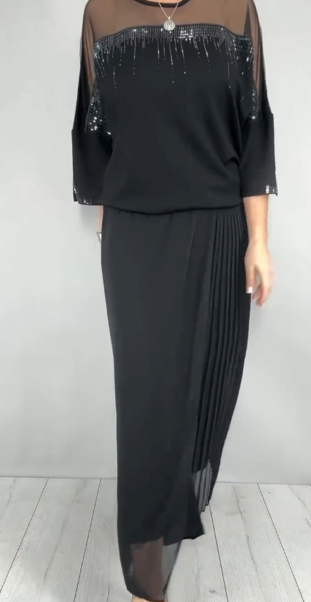 Caia - Completo due pezzi impreziosito con pantaloni a pieghe