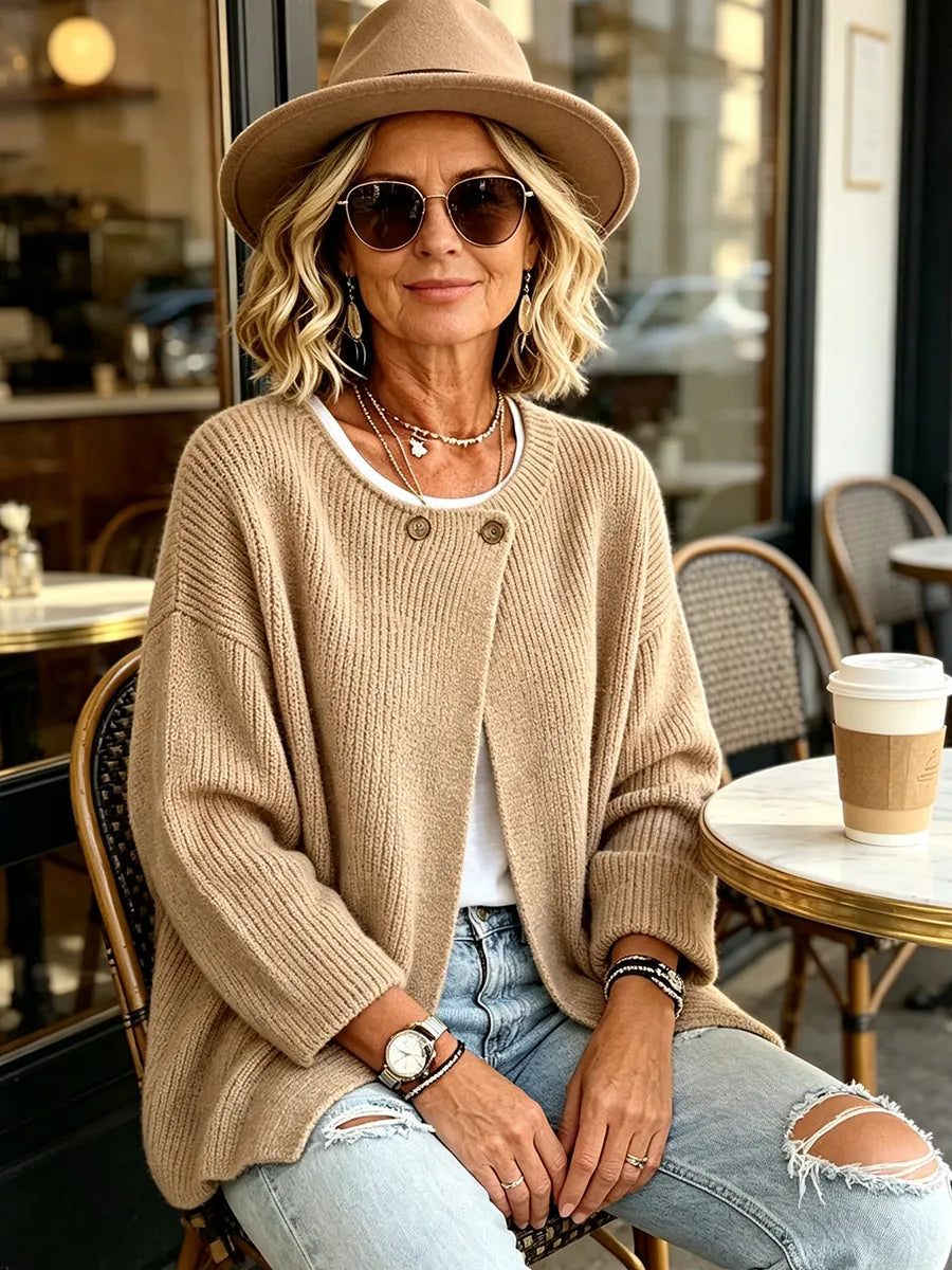 Anisa - Cardigan in maglia con dettagli di bottoni dalla vestibilità rilassata