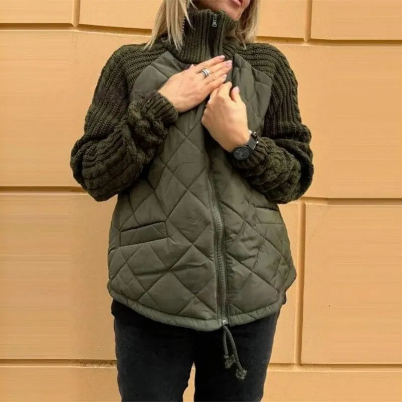 Corisanna - Giacca in maglia calda con zip frontale
