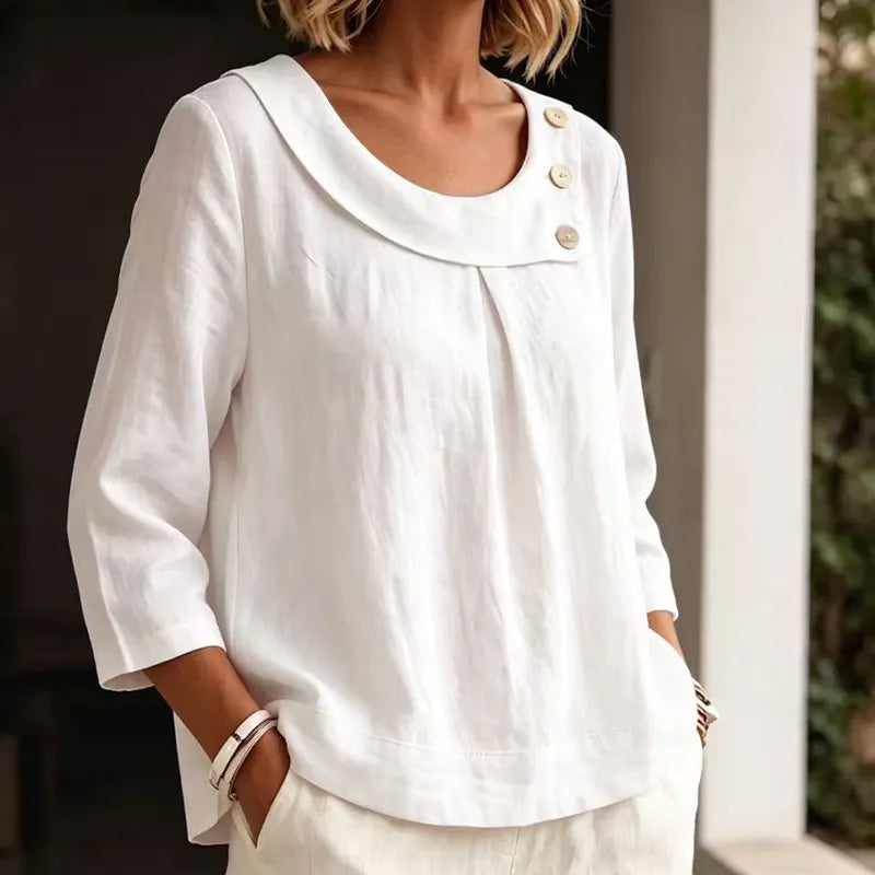 Brionelle - Blusa in lino morbida al tatto