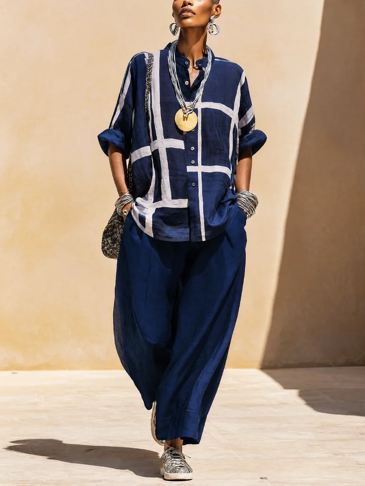 Helisanne - Coordinato a due pezzi casual con bottoni