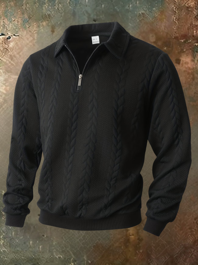 Belvorn - Maglione a mezza zip in maglia premium