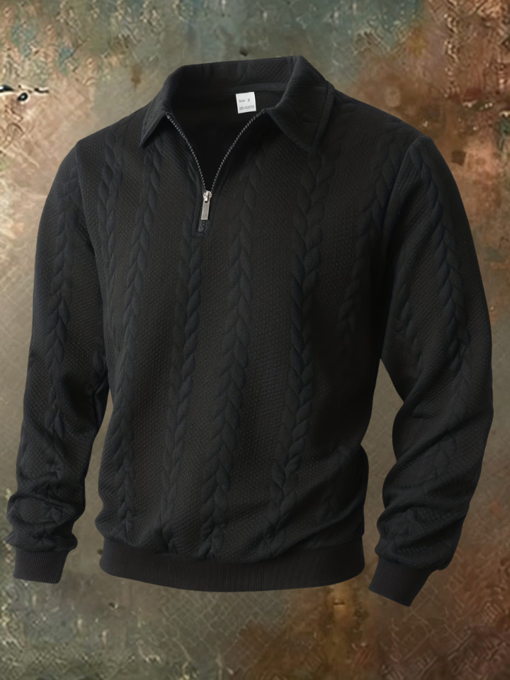 Belvorn - Maglione a mezza zip in maglia premium
