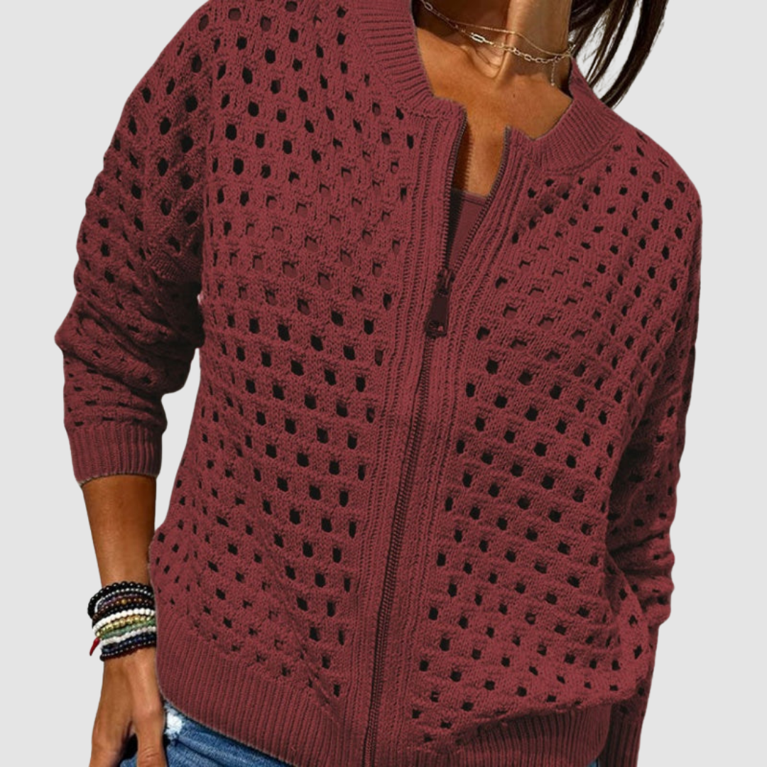 Kaelina - Cardigan con zip dal tocco morbido