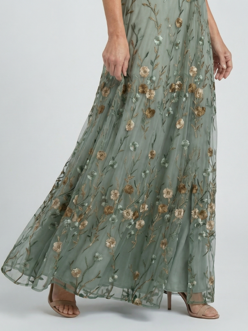 Liorisse - Abito midi leggero con scollo all’americana