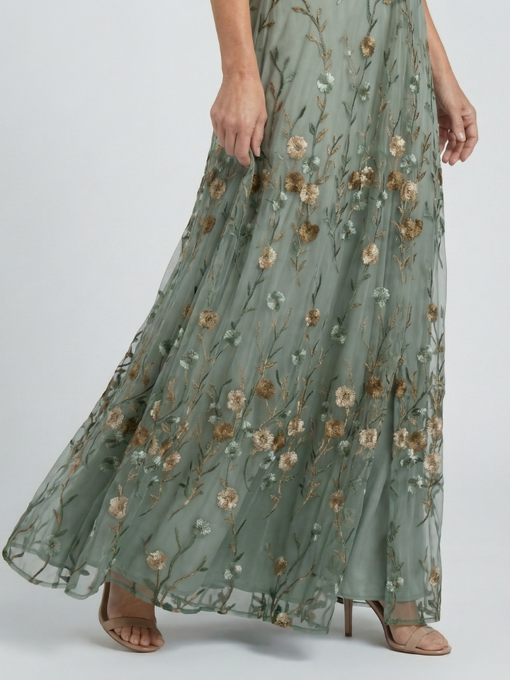 Liorisse - Abito midi leggero con scollo all’americana