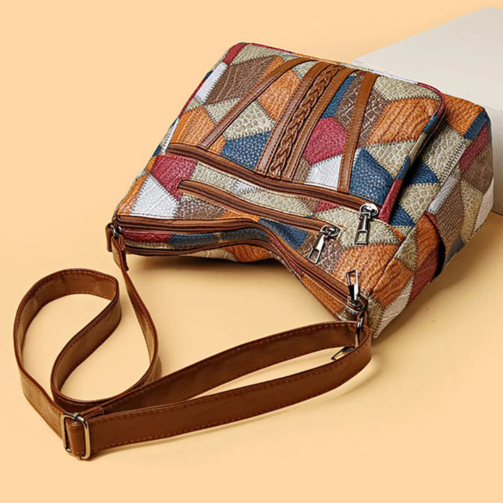 Lauranique - Borsa a tracolla patchwork morbida al tatto
