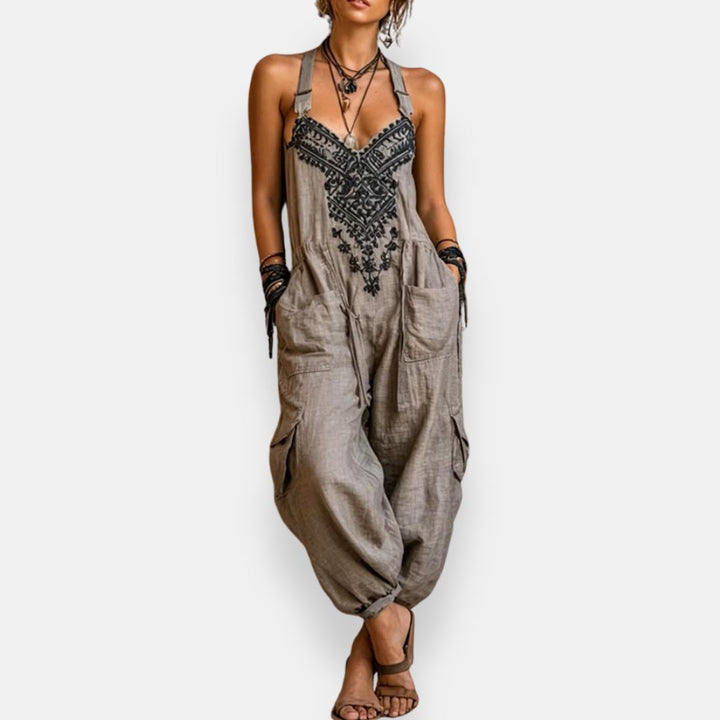 Cerys - Tuta boho ricamata