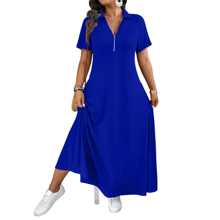 Primelle - Abito lungo soft touch con zip al collo