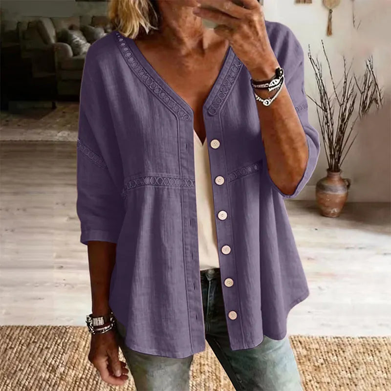 Ardena - Blusa ricamata con bottoni
