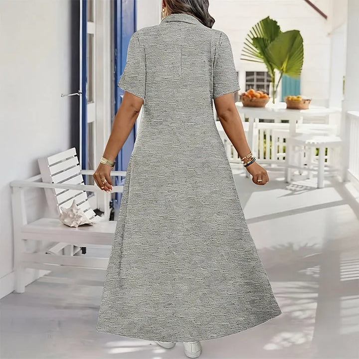 Primelle - Abito lungo soft touch con zip al collo