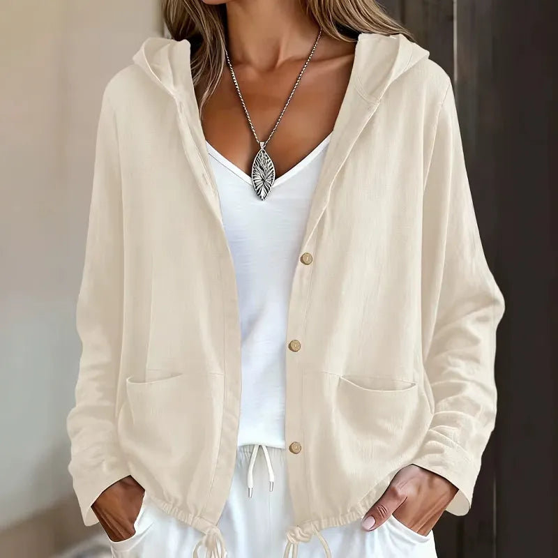 Anavella - Giacca con cappuccio e bottoni dal fit rilassato