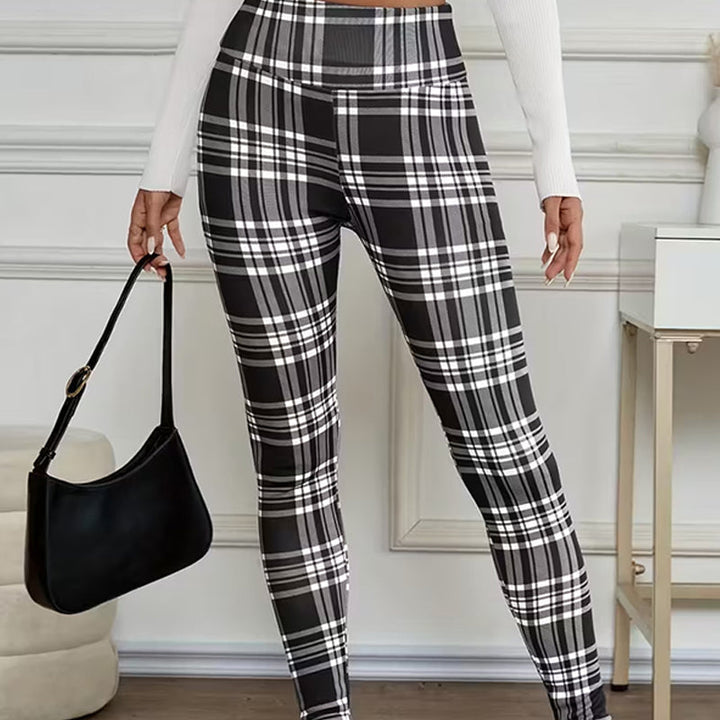Estelyn - Leggings stretch a quadri classici
