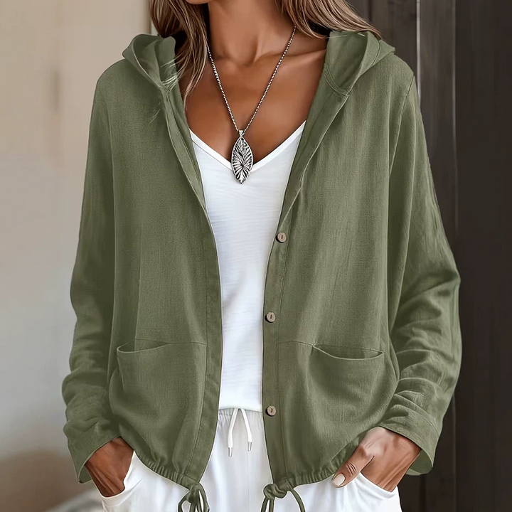 Anavella - Giacca con cappuccio e bottoni dal fit rilassato