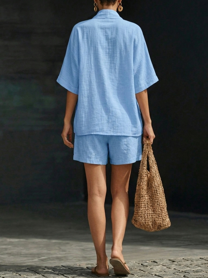 Senna - Coordinato due pezzi leggero con scollo a V