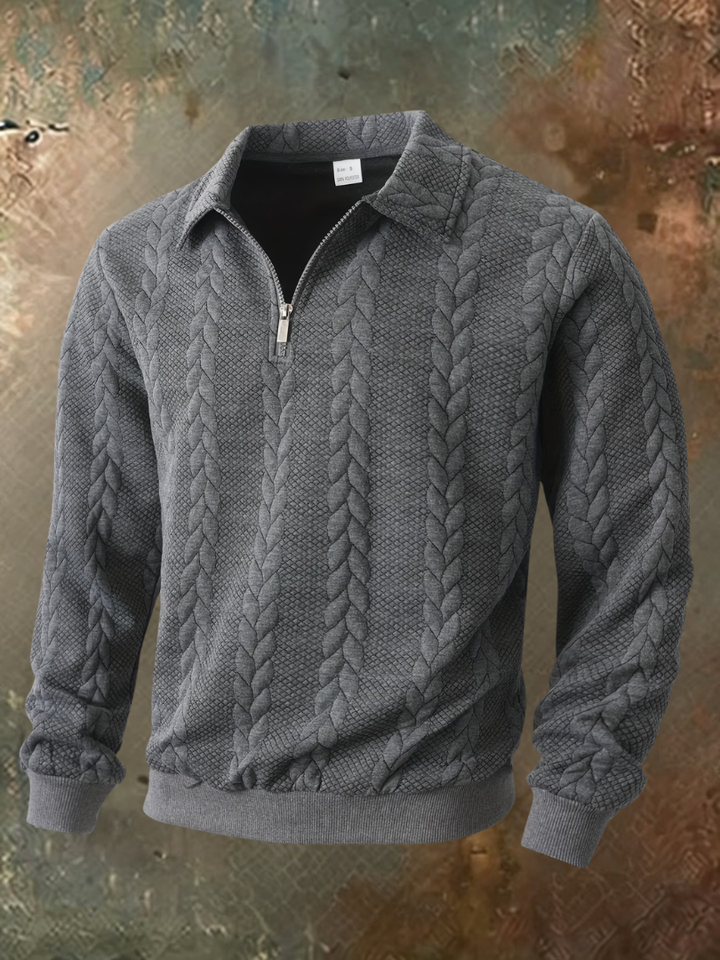 Belvorn - Maglione a mezza zip in maglia premium