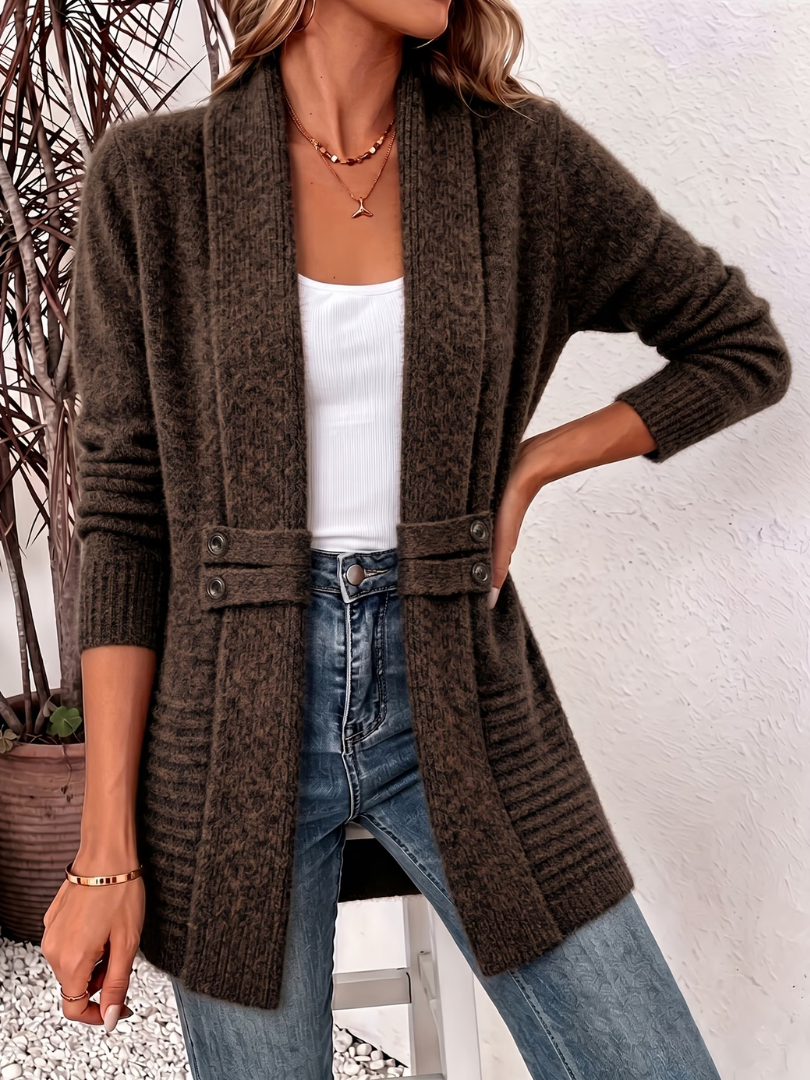 Abella - Cardigan morbido a maglia traforata