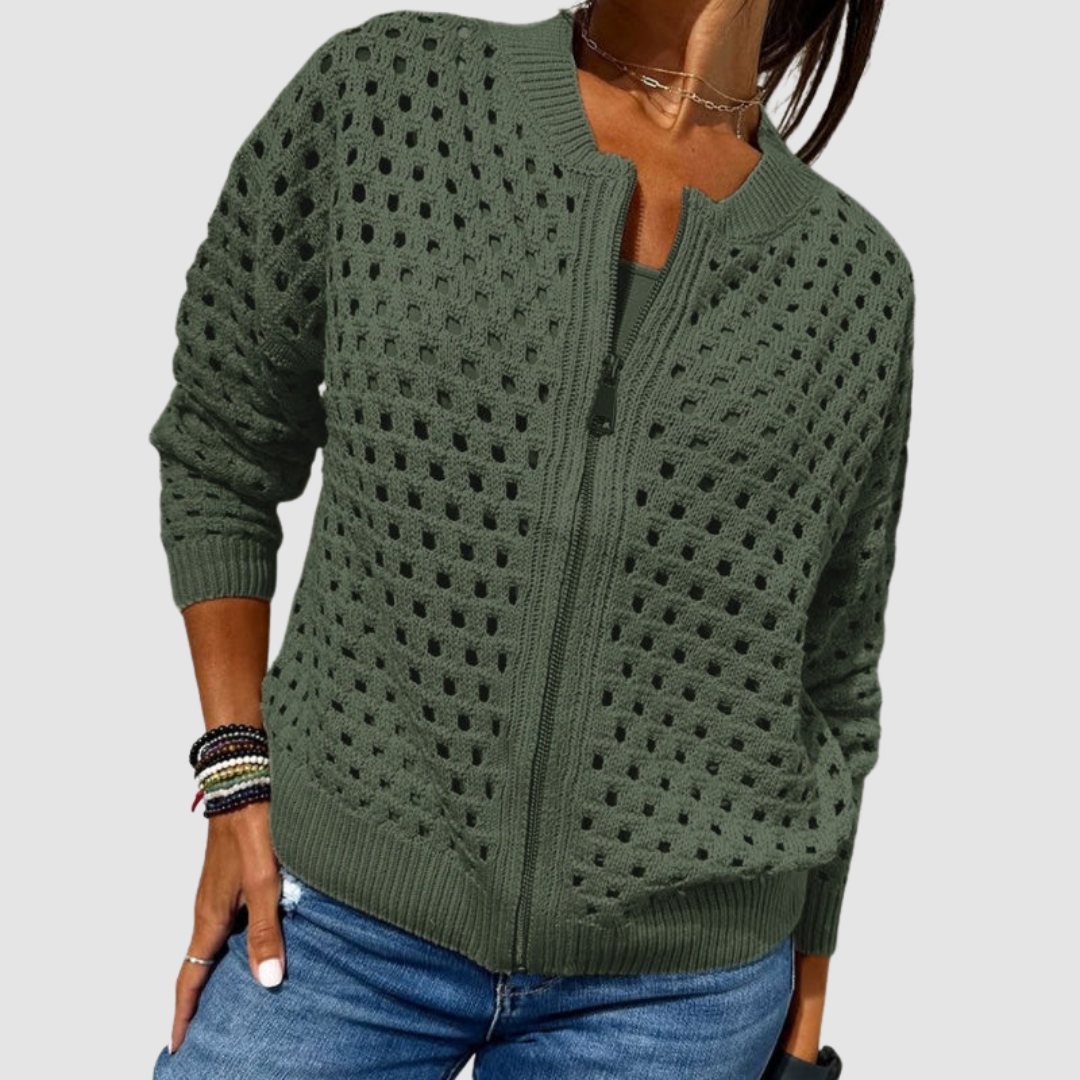 Kaelina - Cardigan con zip dal tocco morbido