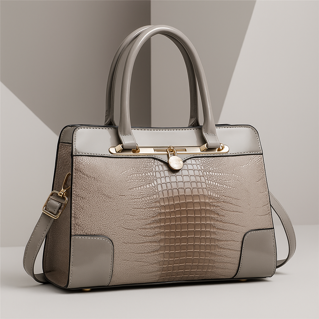 Aeryn - Borsa a mano strutturata effetto coccodrillo