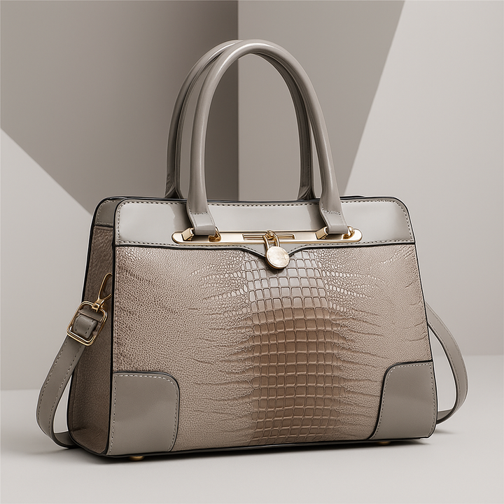 Aeryn - Borsa a mano strutturata effetto coccodrillo