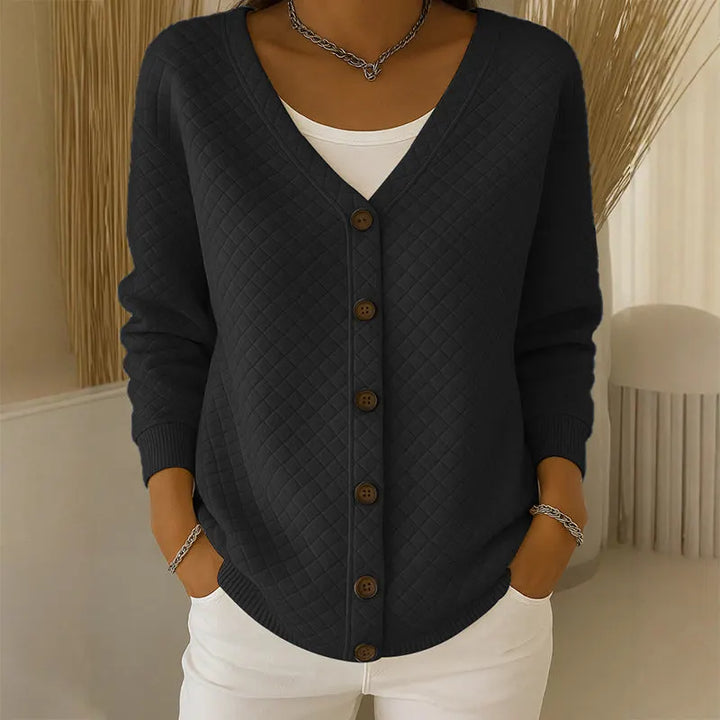 Delavie - Cardigan a bottoni in maglia trapuntata